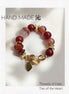 Red Agate & Crackle Crystal Gold Charm Bracelet | Quinn Jewelry