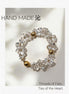 White Crystal Chip Gold Bead Bracelet | Quinn Jewelry
