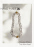 White Crystal Chip Gold Bead Necklace | Quinn Jewelry