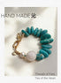 Amazonite & White Pearl Gold Chain Bracelet | Quinn Jewelry