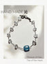 White Crystal Aquamarine Chain Bracelet | Quinn Jewelry