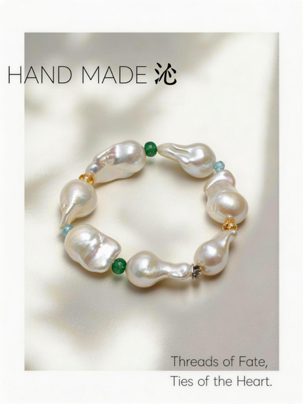 Luxury Baroque Pearl Gold Bracelet | Quinn Jewelry